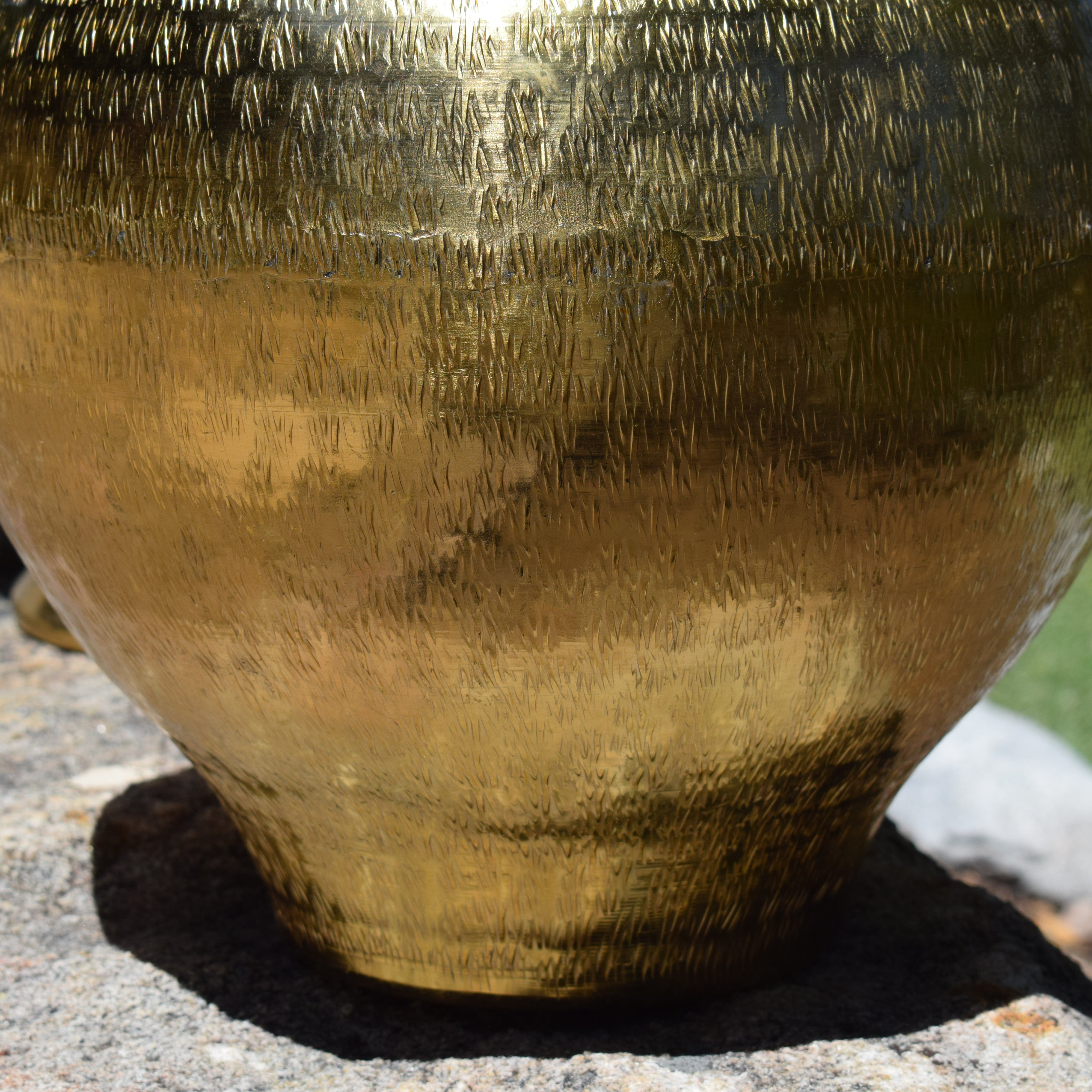 Brass Gold Hammered Vase Handcrafted in India