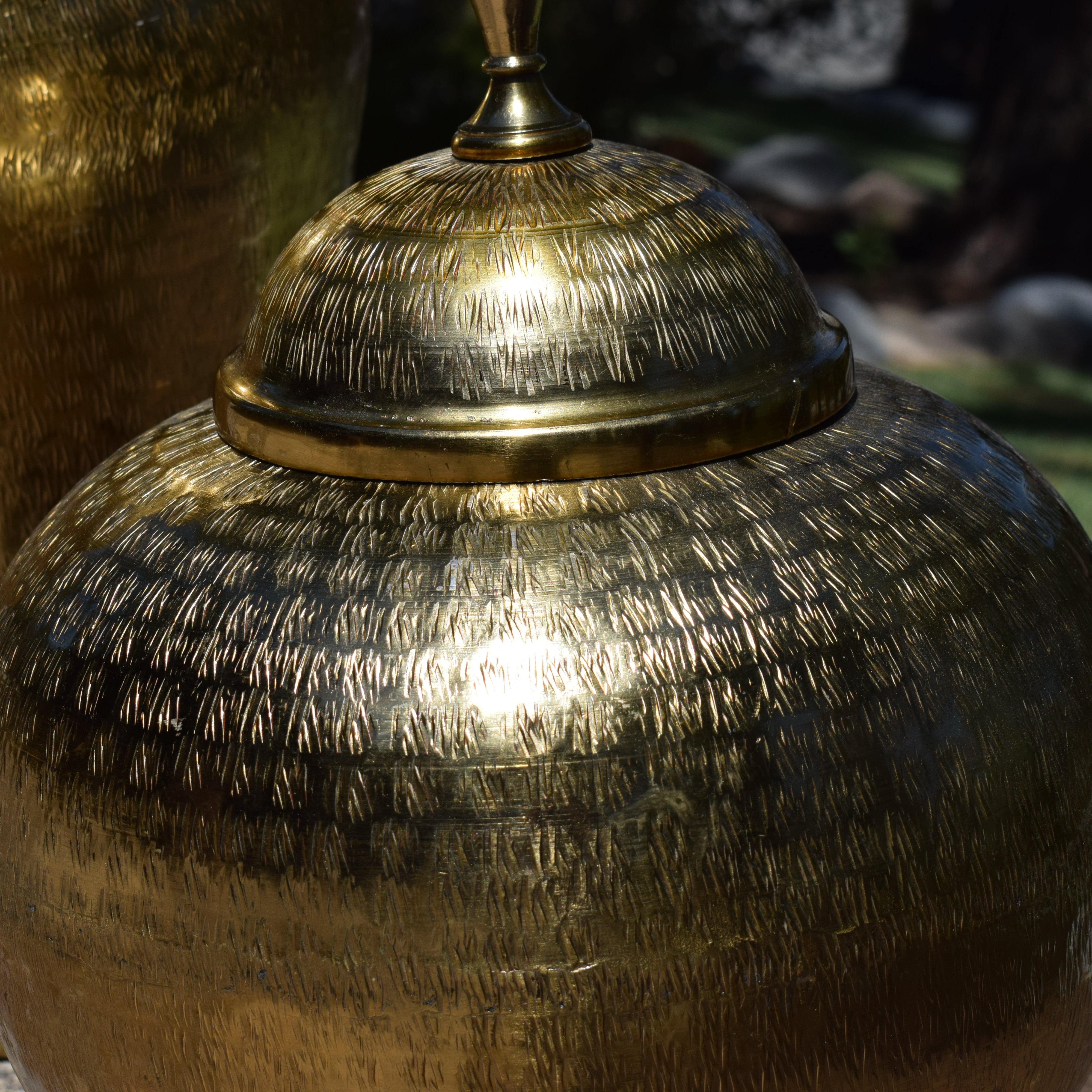 Brass Gold Hammered Vase Handcrafted in India