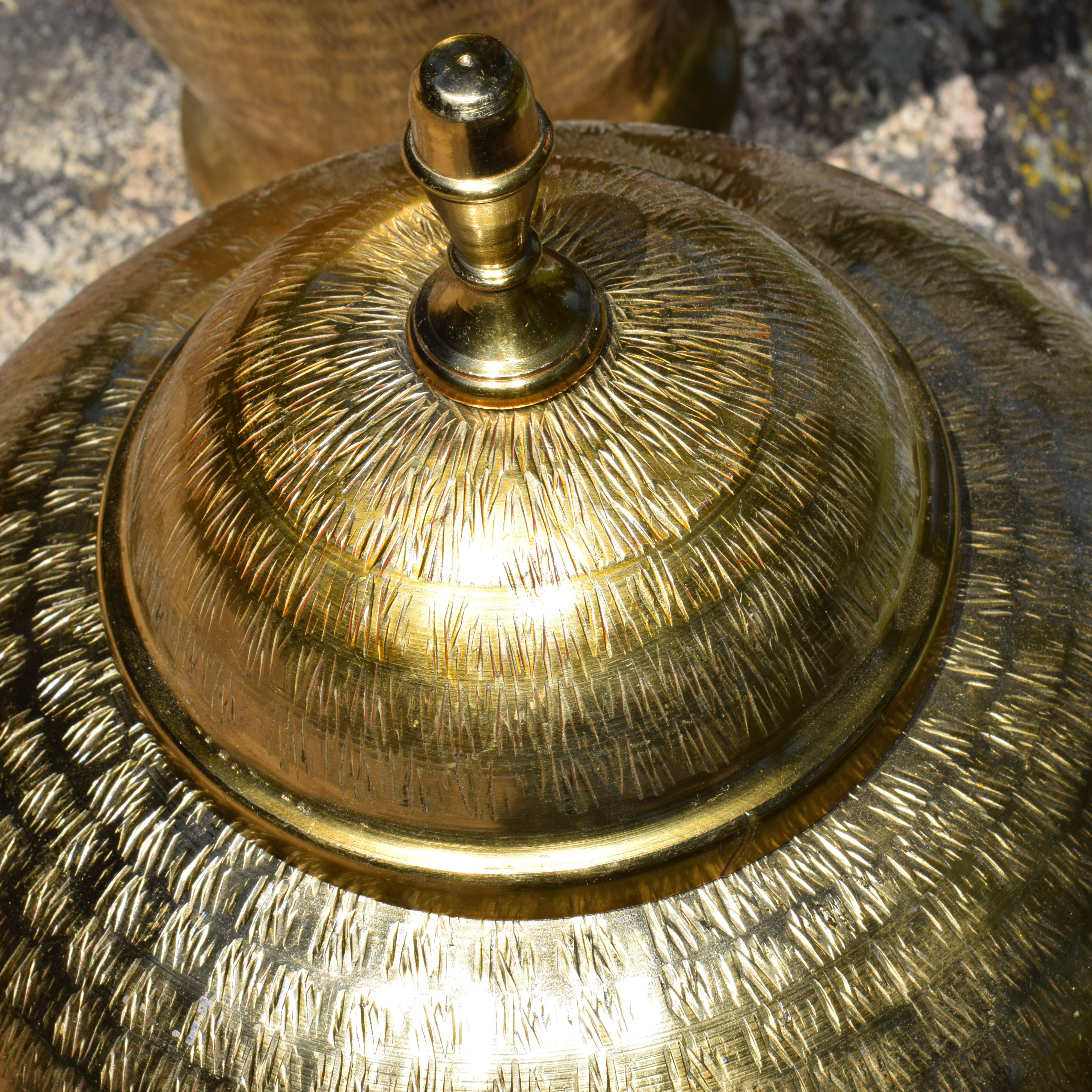 Brass Gold Hammered Vase Handcrafted in India