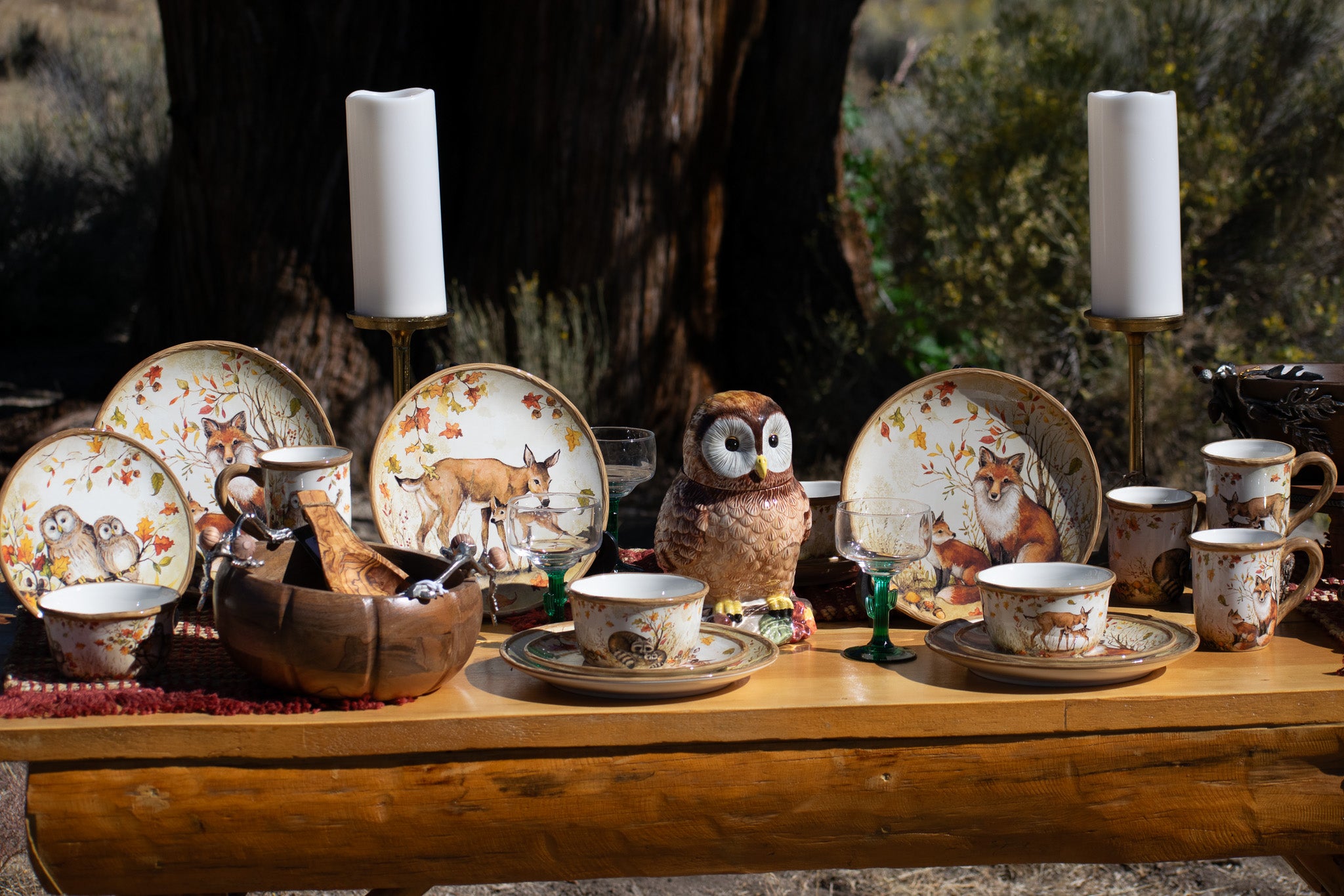 Certified International Pine Forest Animal 16 Piece Dinnerware Set, Service for 4