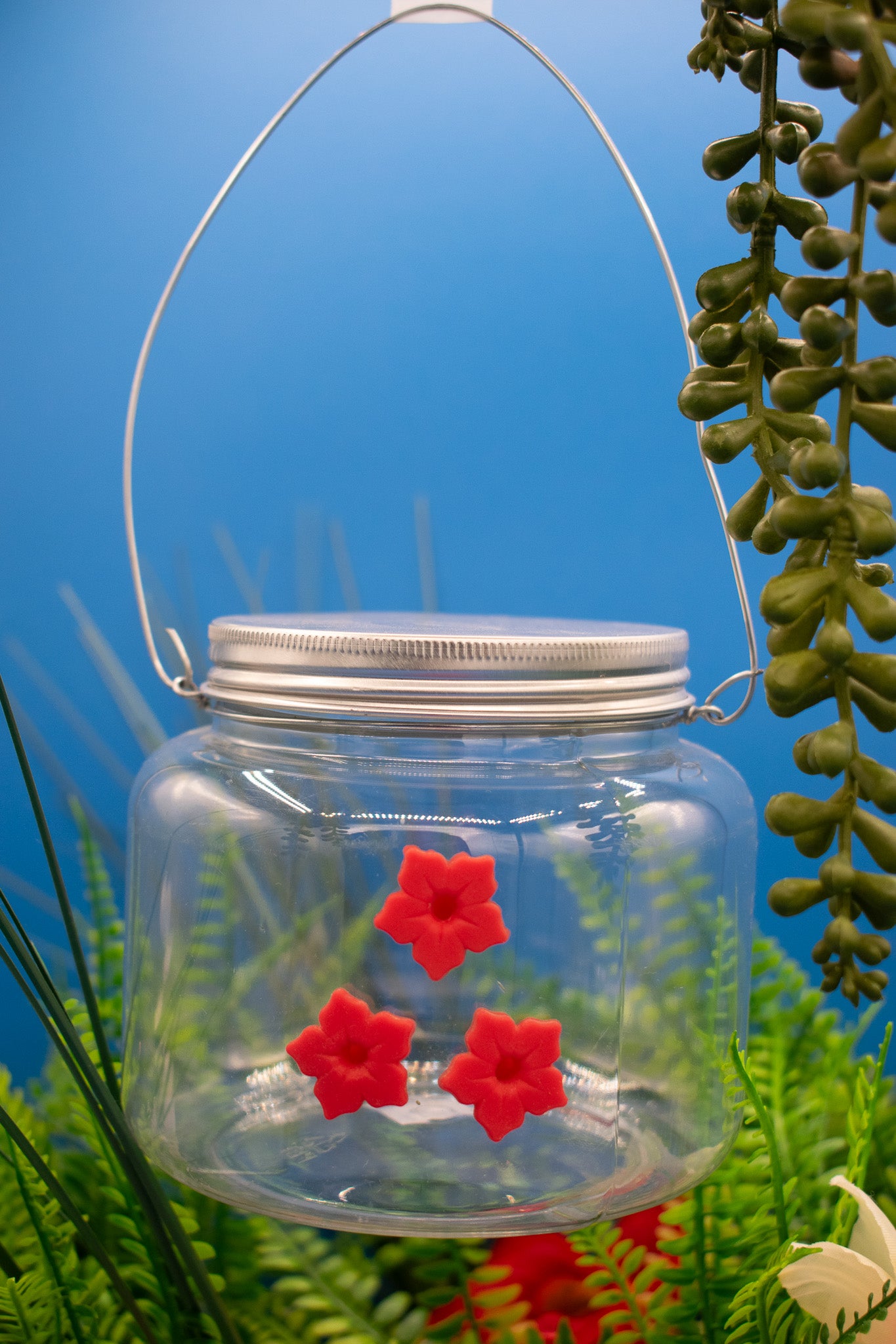 Plastic Jar Hummingbird Feeder