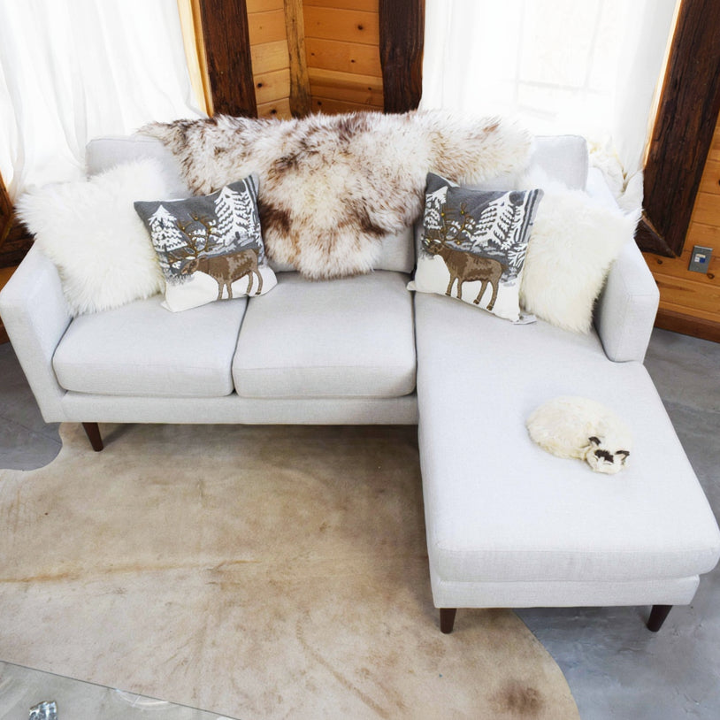 Beautiful Soft Cream White Couch with detachable Ottoman