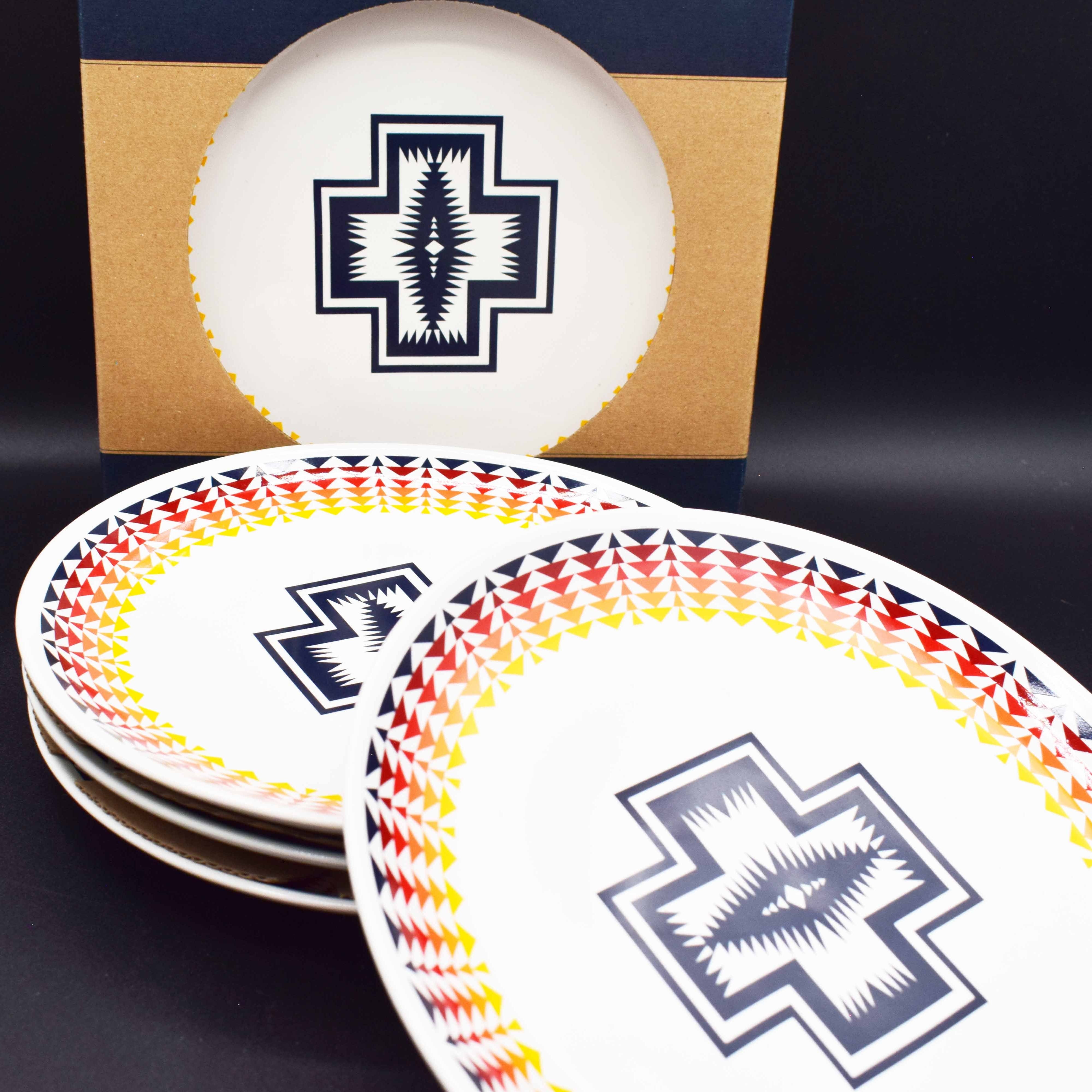 Pendleton Tribal Aztec Print 4 Piece Salad Plate Collection
