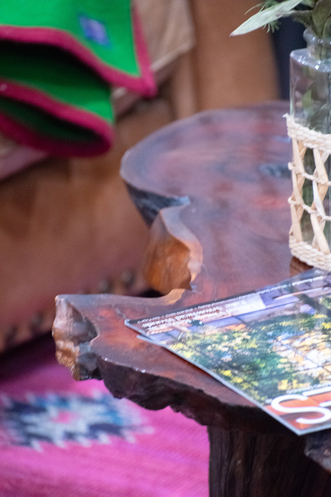 Rustic Raw Milled Burnt Wood Coffee Table