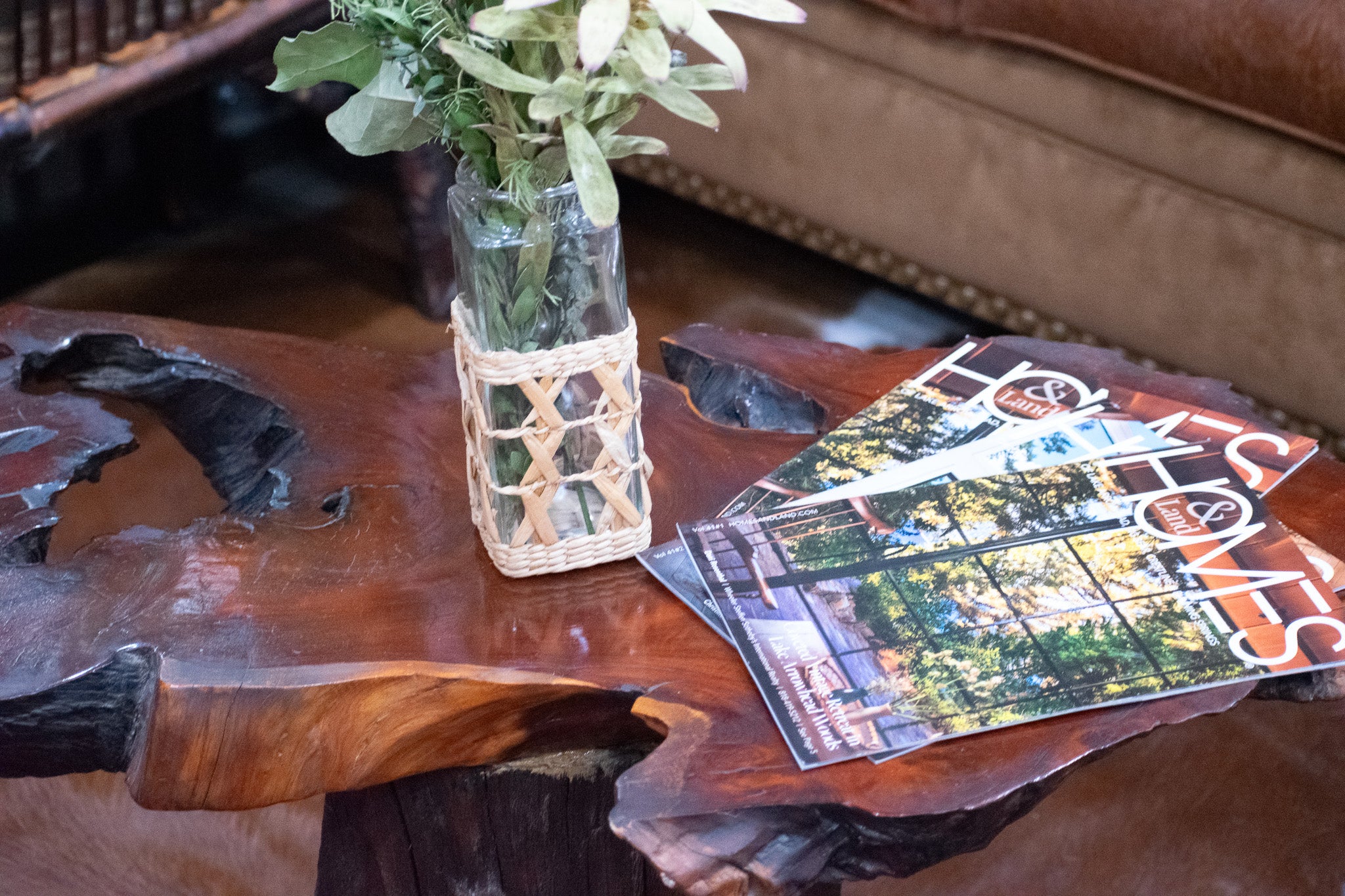 Rustic Raw Milled Burnt Wood Coffee Table