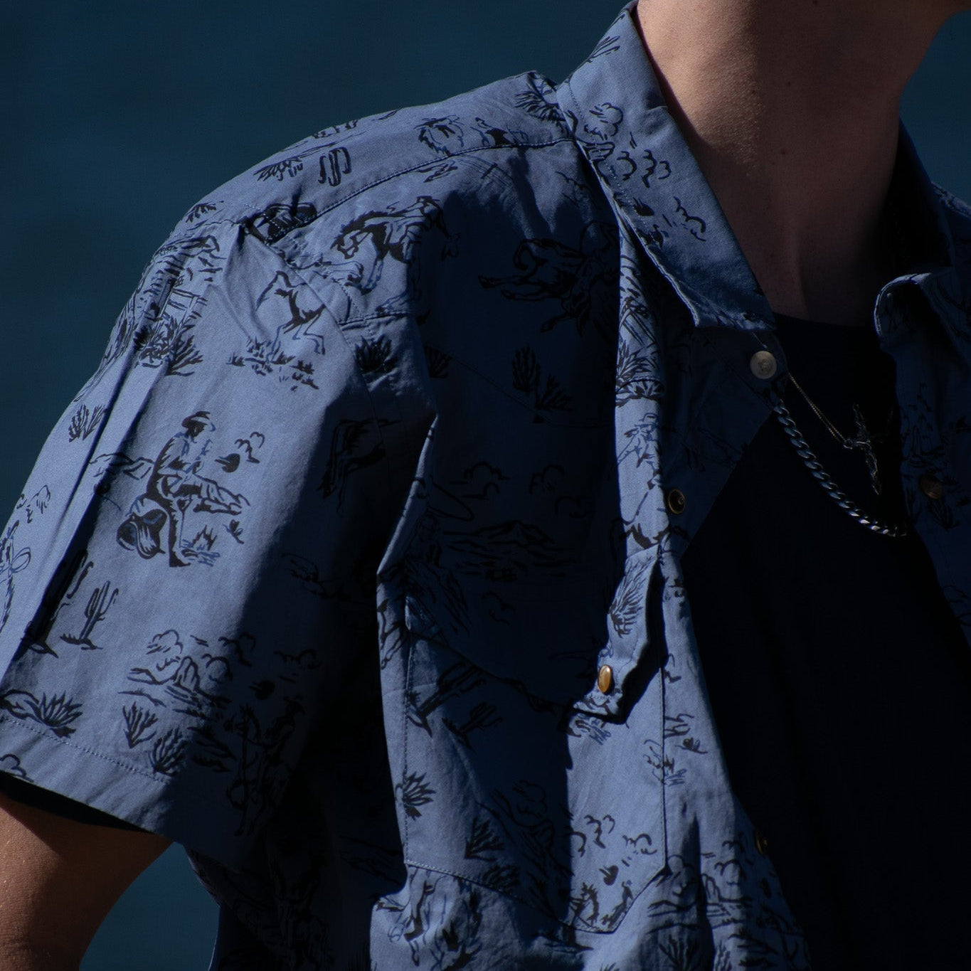 Pendleton Laramie Short Sleeve Shirt-Blue Lariat