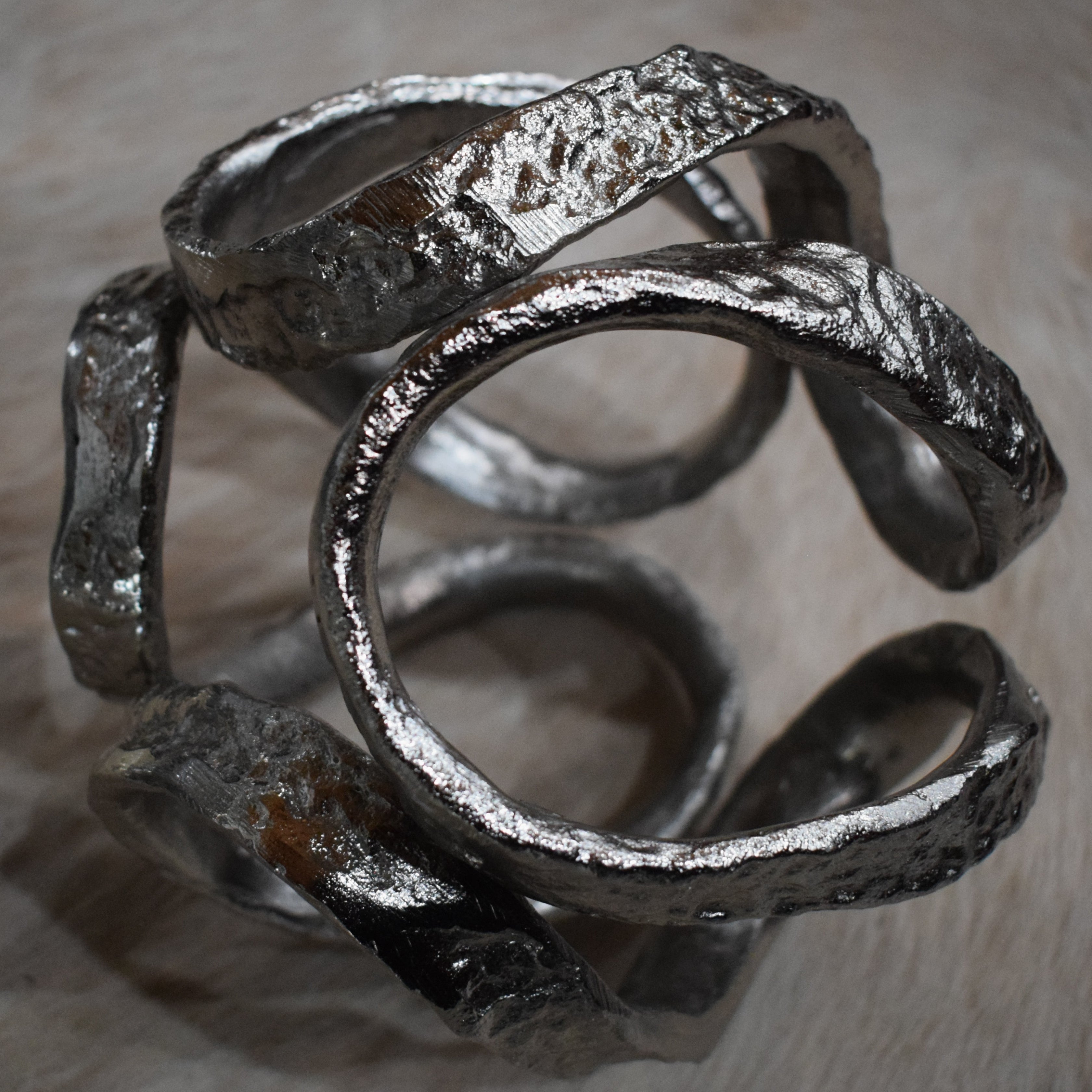 Silver Decorative Sphere Sculpture