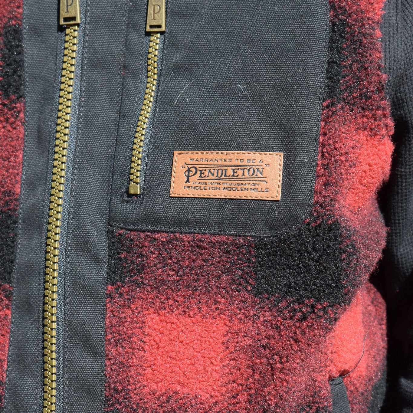 Pendleton Ridgeline Fleece Red Buffalo Plaid Vest