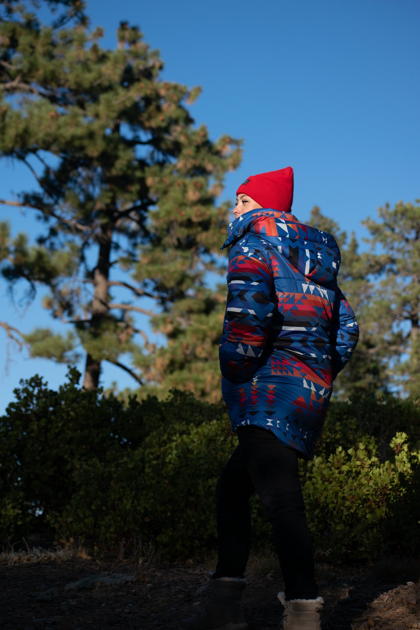 Aqua x Pendleton Puffer Jacket Womens Small Hooded Southwestern Winter Coat