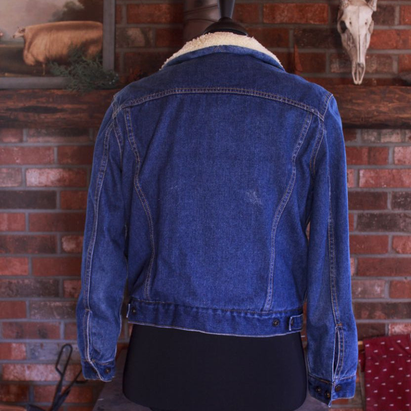 Diamond Double U Fleece Lined Denim Jacket