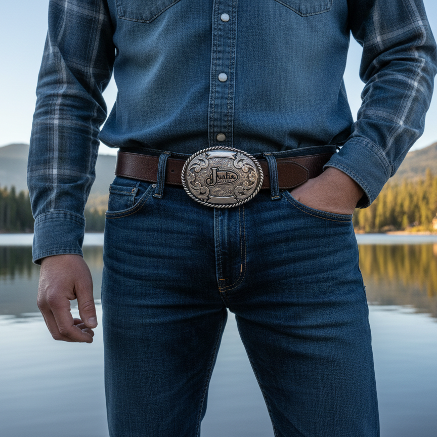 Vintage Justin Brand Belt Buckle