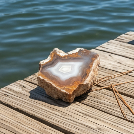 Blue and Red Banded Thunderegg Agate