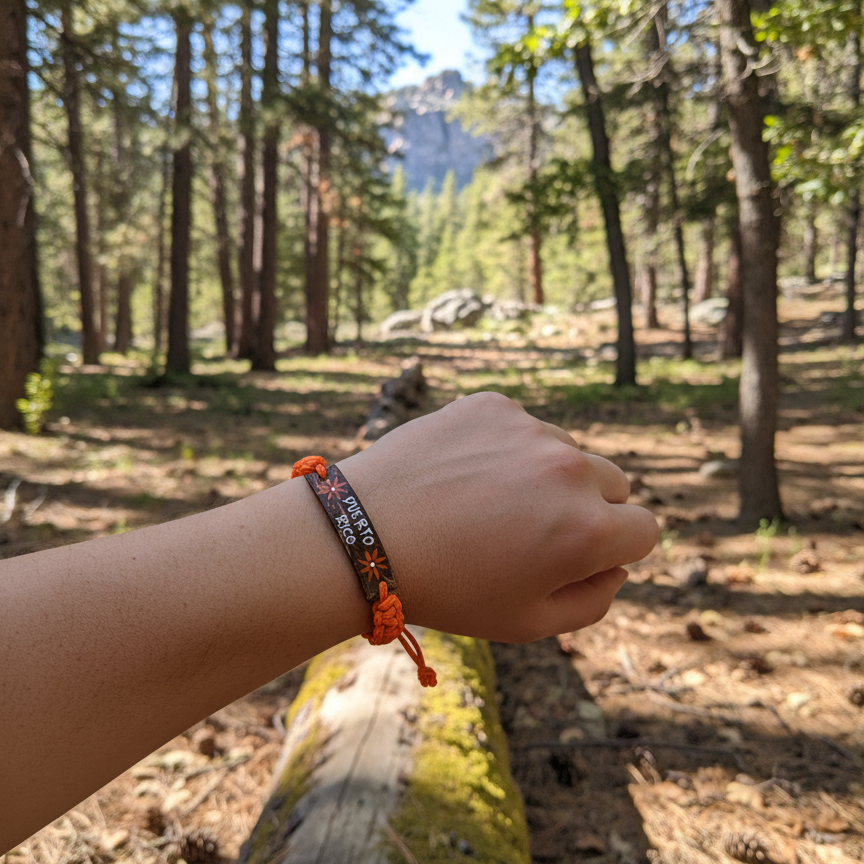 Puerto Rico Handmade Adjustable Orange Bracelet