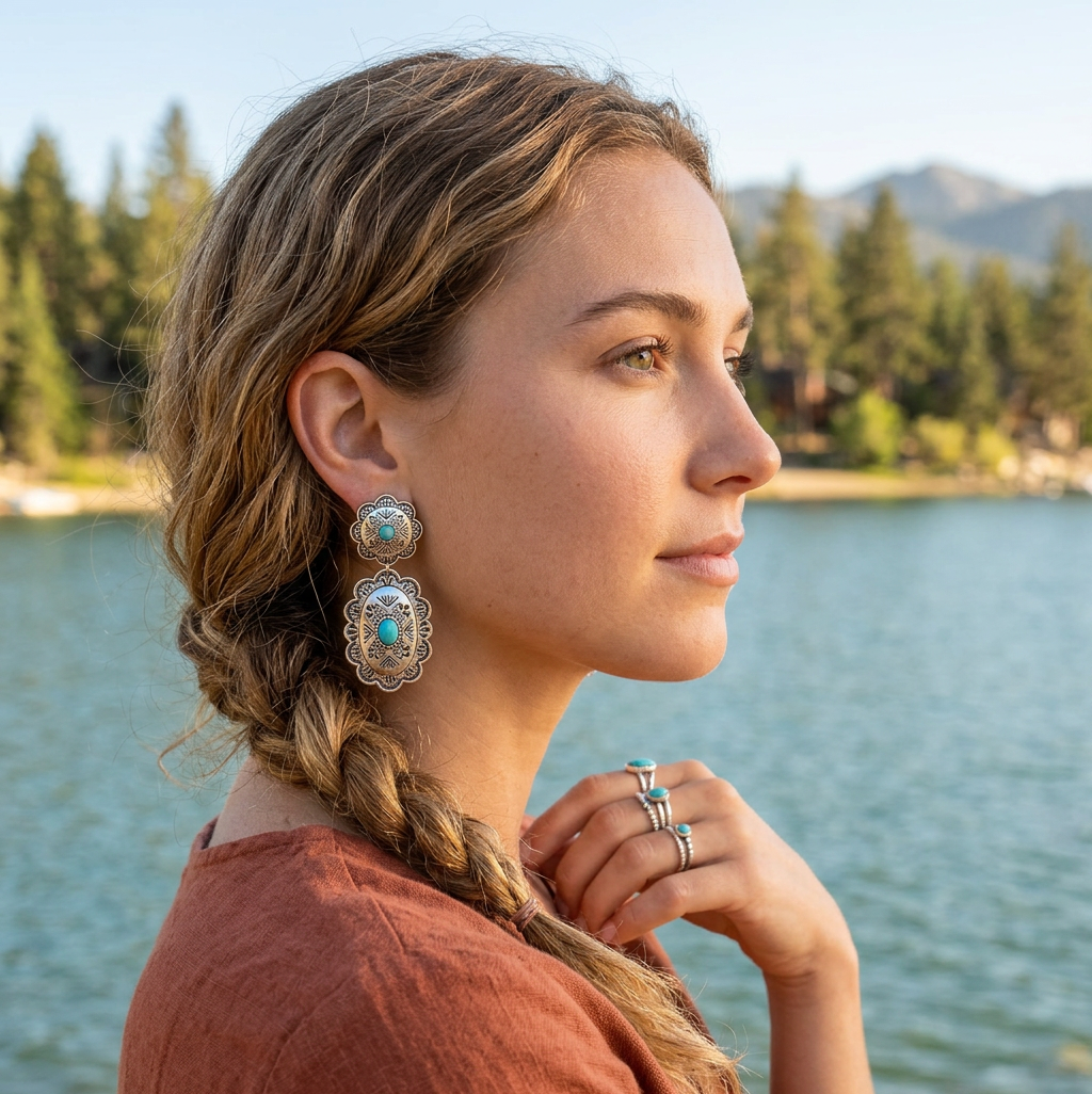 Piper K Reconstituted Turquoise Earrings