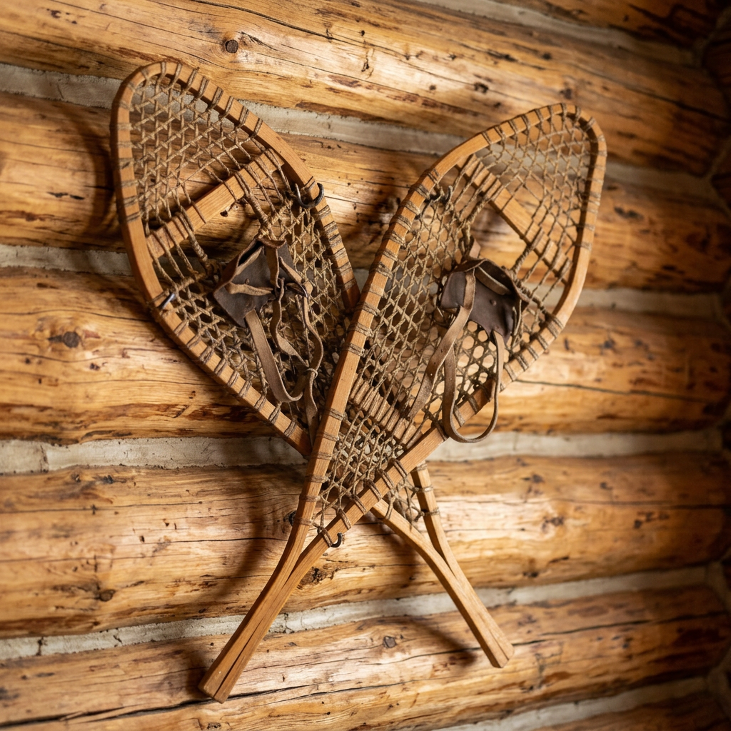 Antique Traditional Wooden Snowshoes