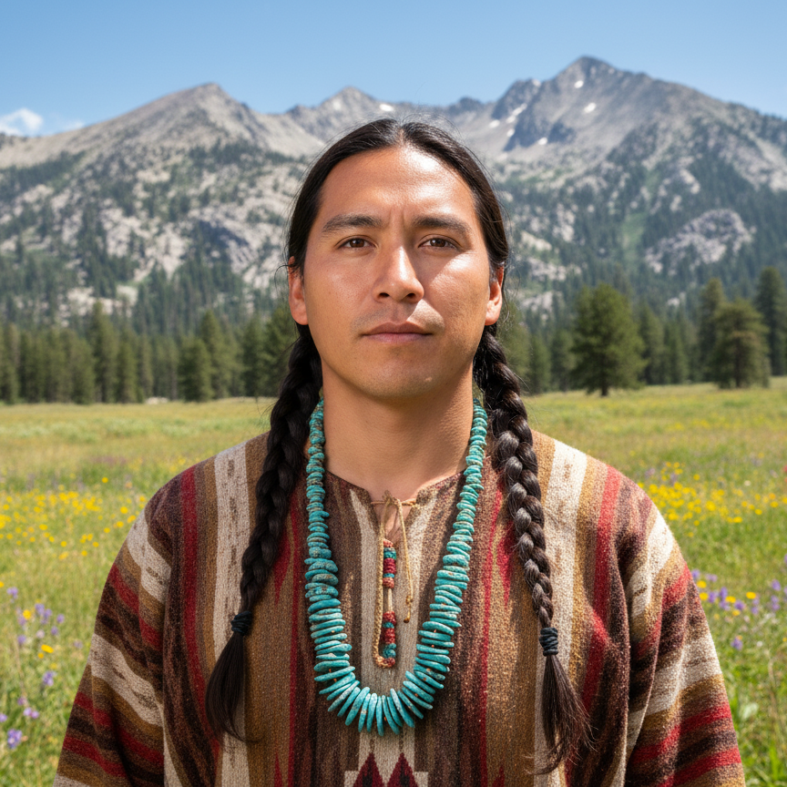 Unique Turquoise native Style Necklace with Toggle Clasp