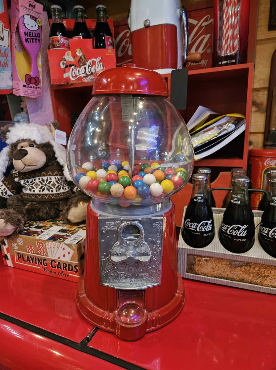 1985 Carousel Gumball Machine – Vintage Candy Shop Collectible, Retro Americana Decor