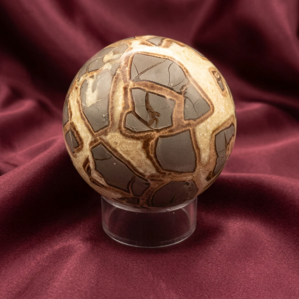 Unique Septarian Nodule Sphere "Dragon Stone"