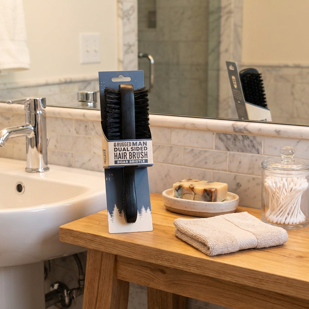 Rugged Man Dual Sided Hair Brush (Boar Bristle)