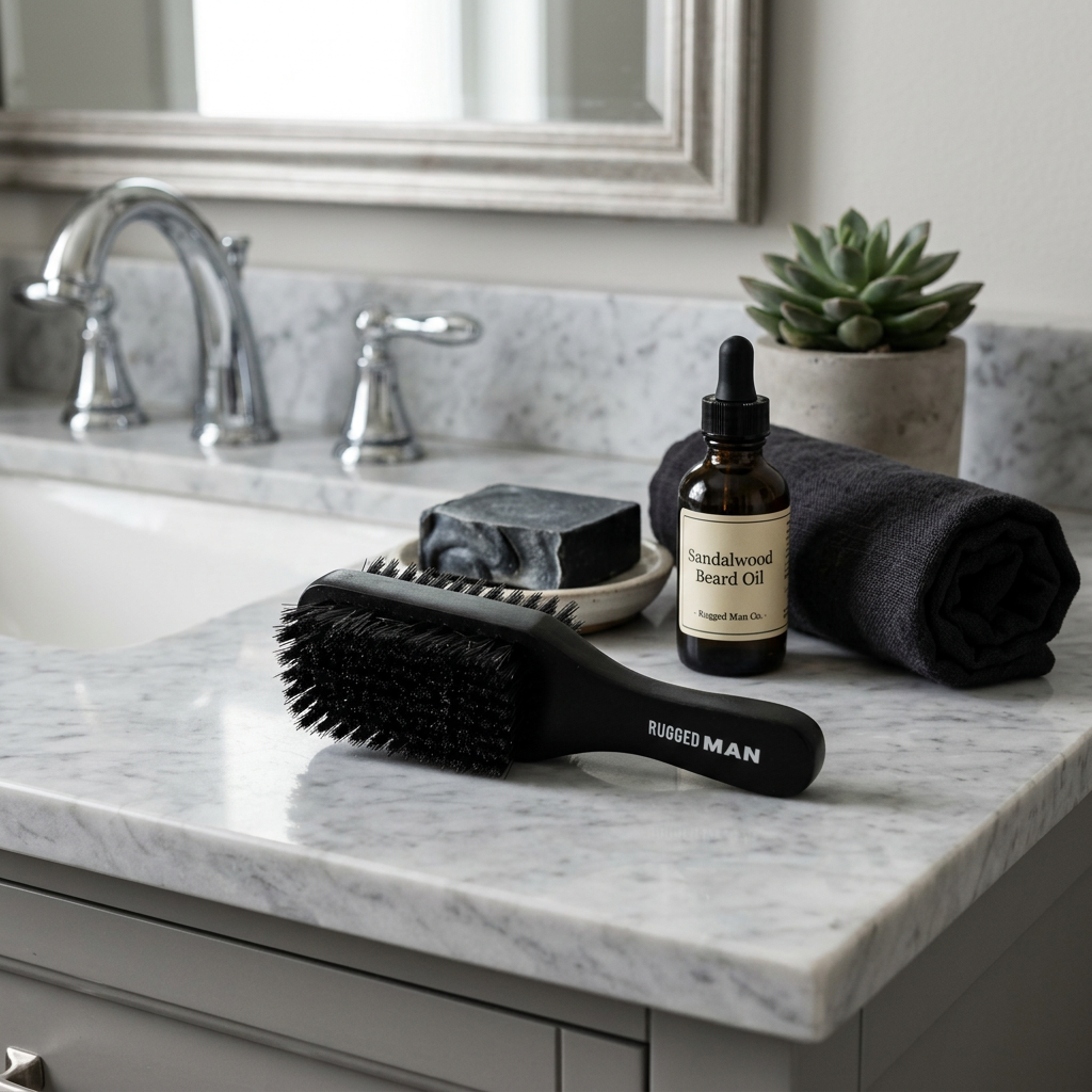 Rugged Man Dual Sided Hair Brush (Boar Bristle)