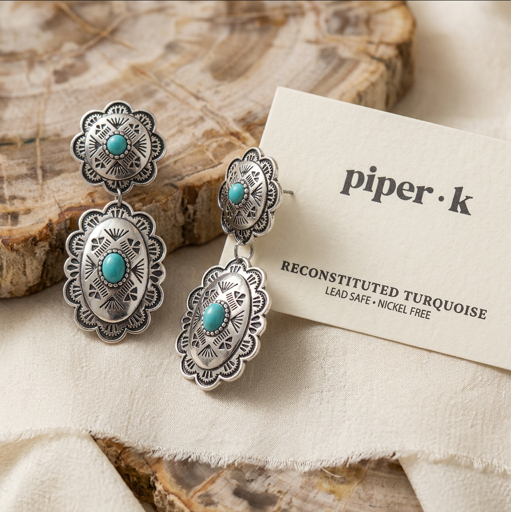 Piper K Reconstituted Turquoise Earrings