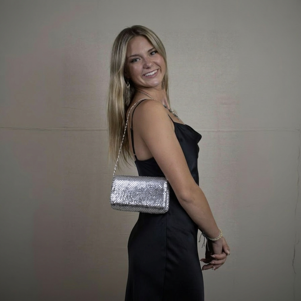 Jessica McClintock Metal Mesh Evening Clutch