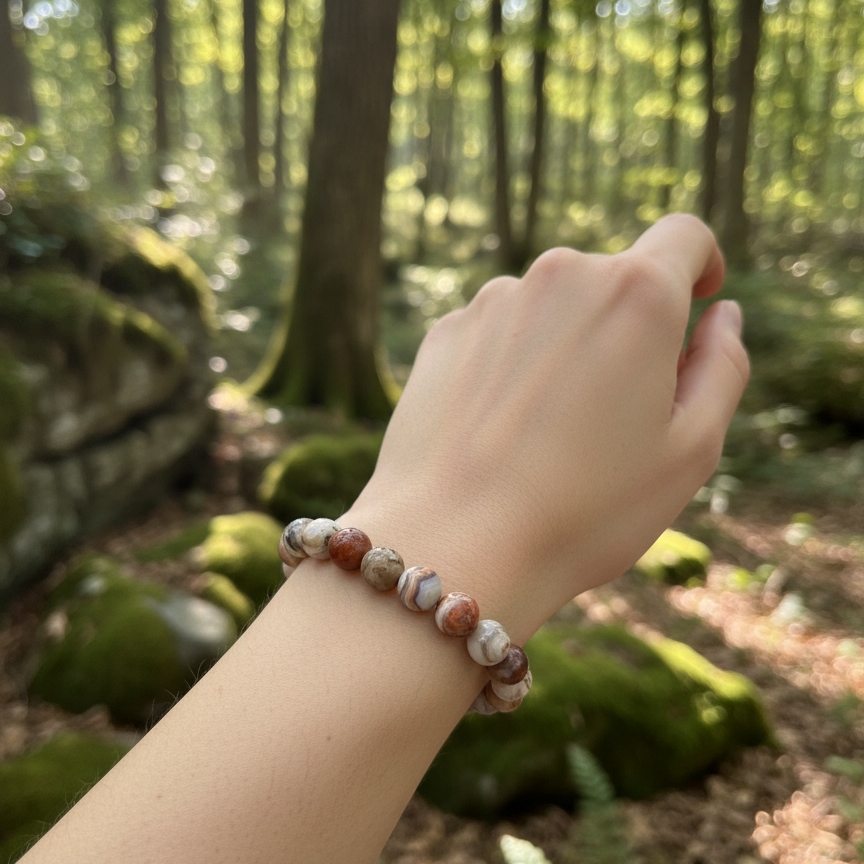 infinite warrior Agate beaded bracelet