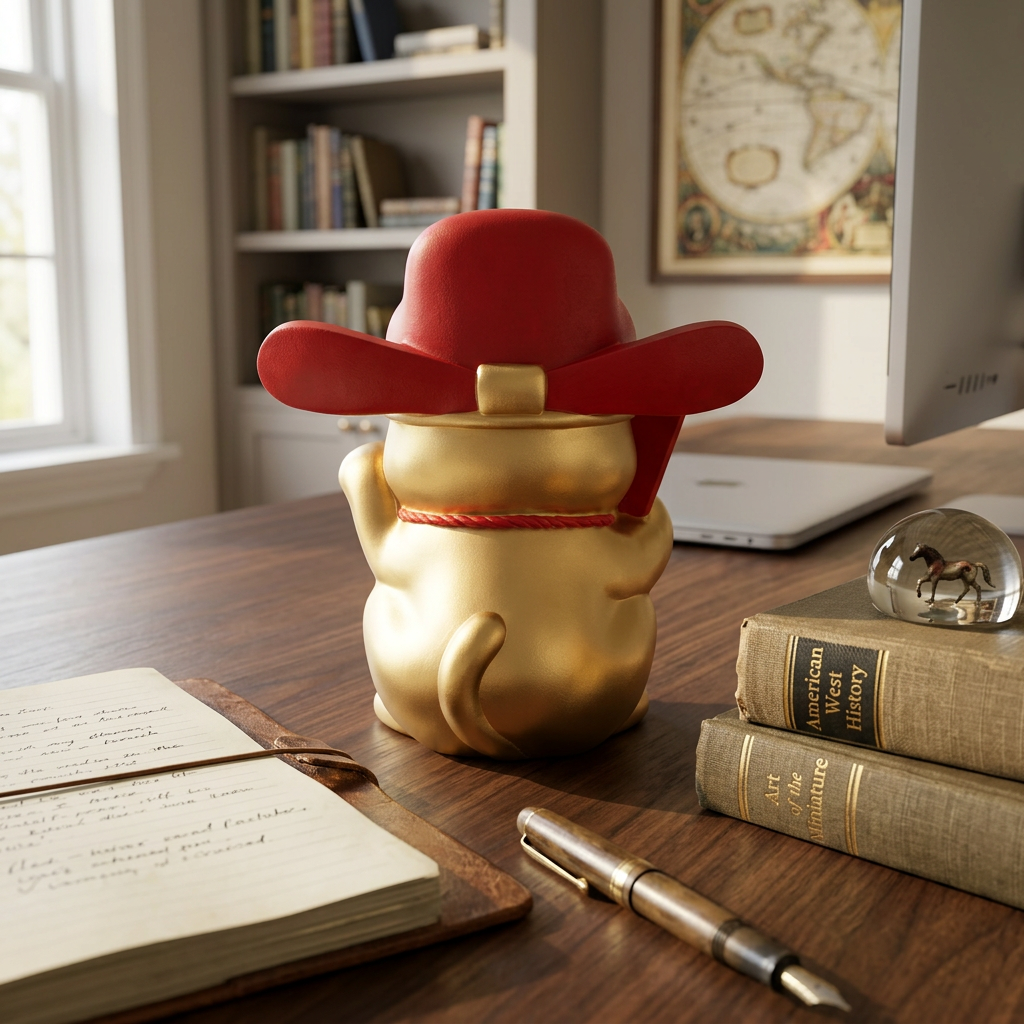 Japanese-inspired "Maneki-neko" (Lucky Cat) Figurine