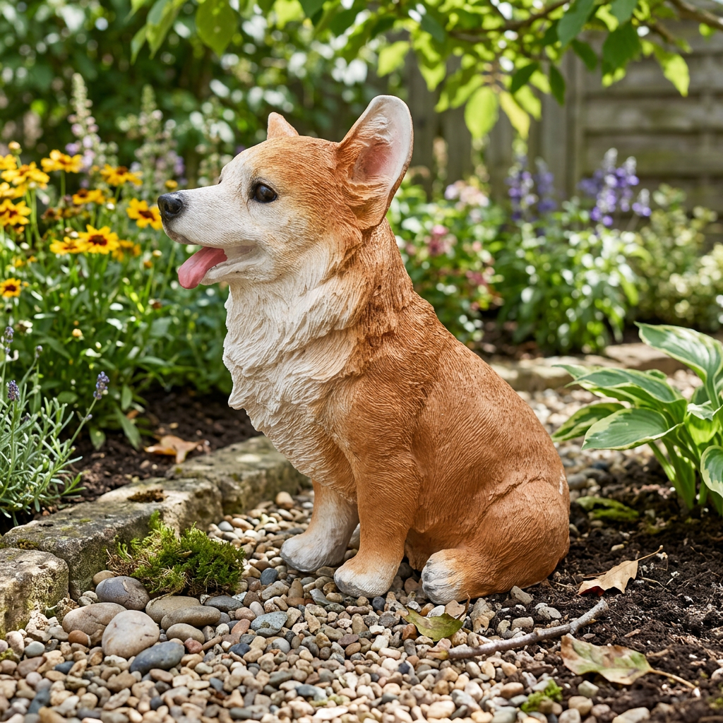 Decorative Resin Welsh Corgi Statue
