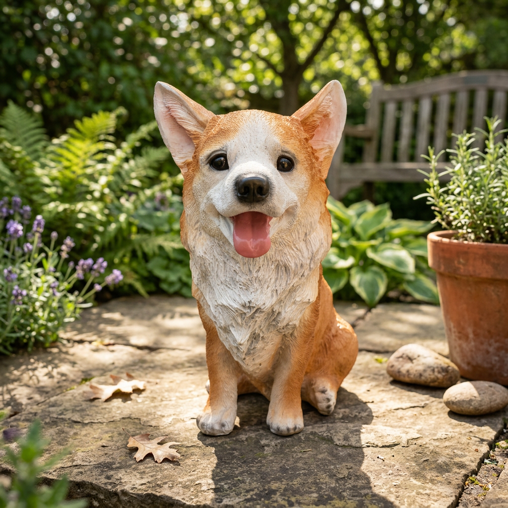 Decorative Resin Welsh Corgi Statue