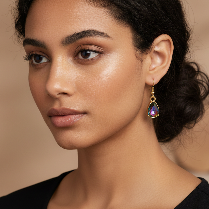 Paparazzi Iridescent Teardrop Stone Earrings