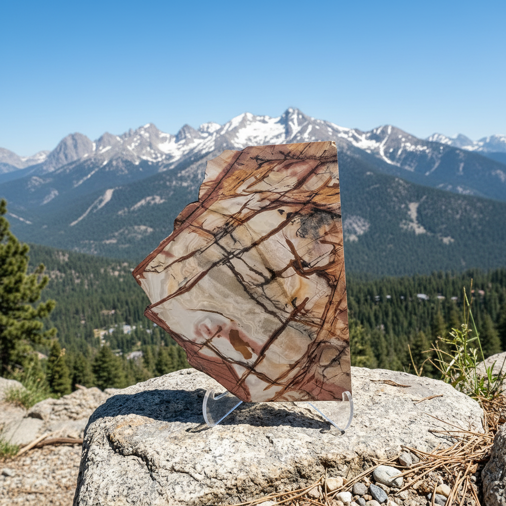 Polished Picasso Jasper Slab (Cracked)
