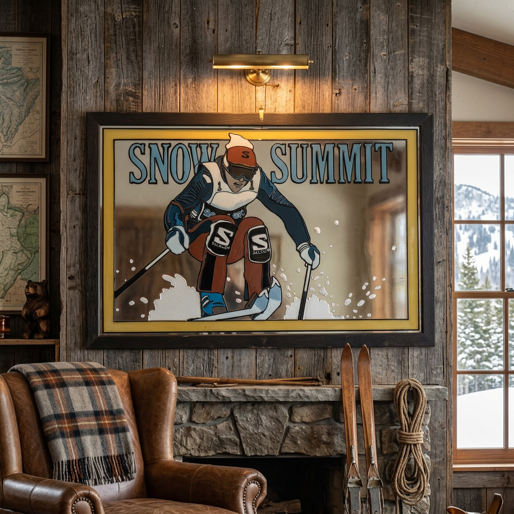One Of a Kind Vintage 70s Original Big Bear Lake Snow Summit Artwork