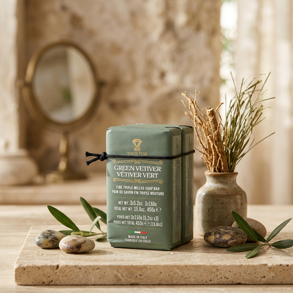 Green Vetiver Soap Bar 3 Pack