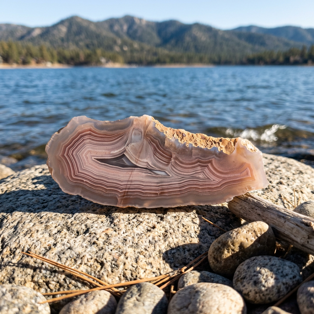 Banded Fortification Agate Slice