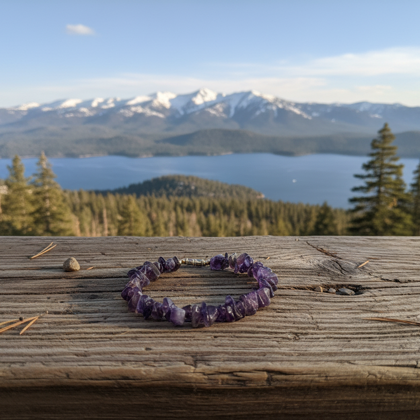 Chip Amethyst Bracelet With Twist Clasp