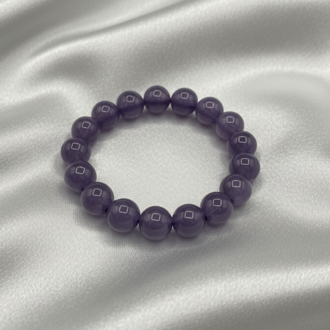 Plastic Purple Beaded Stretch Bracelet