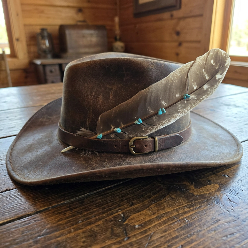 Exquisite Turkey Feather Adorned with Turquoise Accents