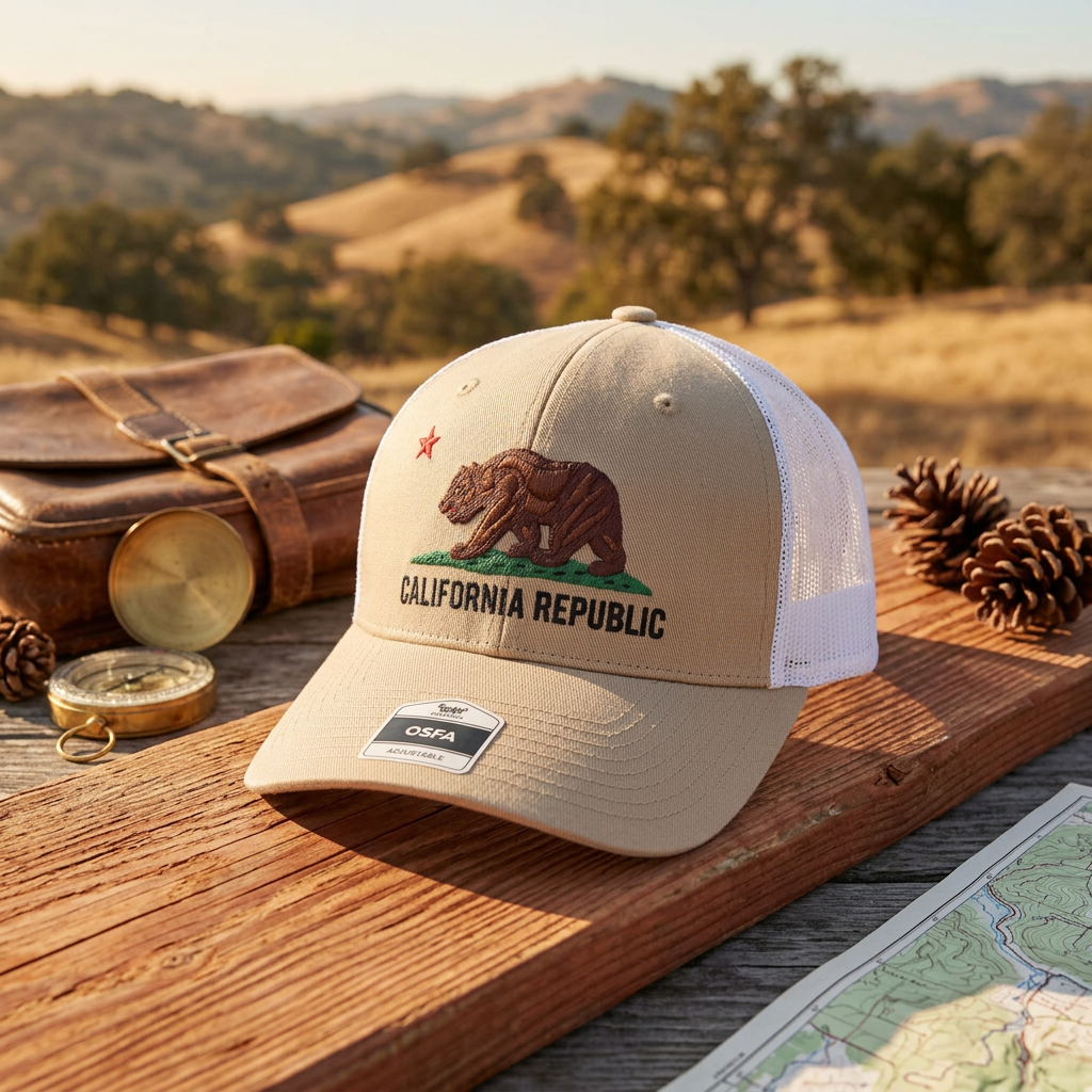 California Republic Tan hat With back Netting