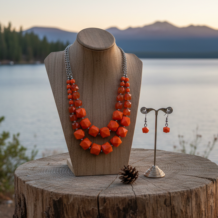 Summer Excursion style Paparazzi Accessory Necklace And Earing Set