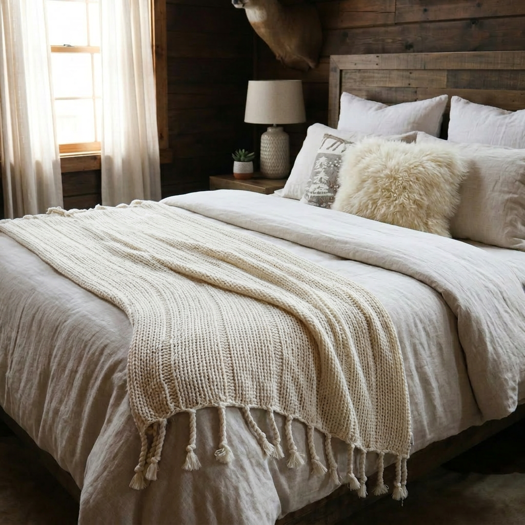Pottery Barn Bryson White Luxuriously Knitted Soft Throw Blanket