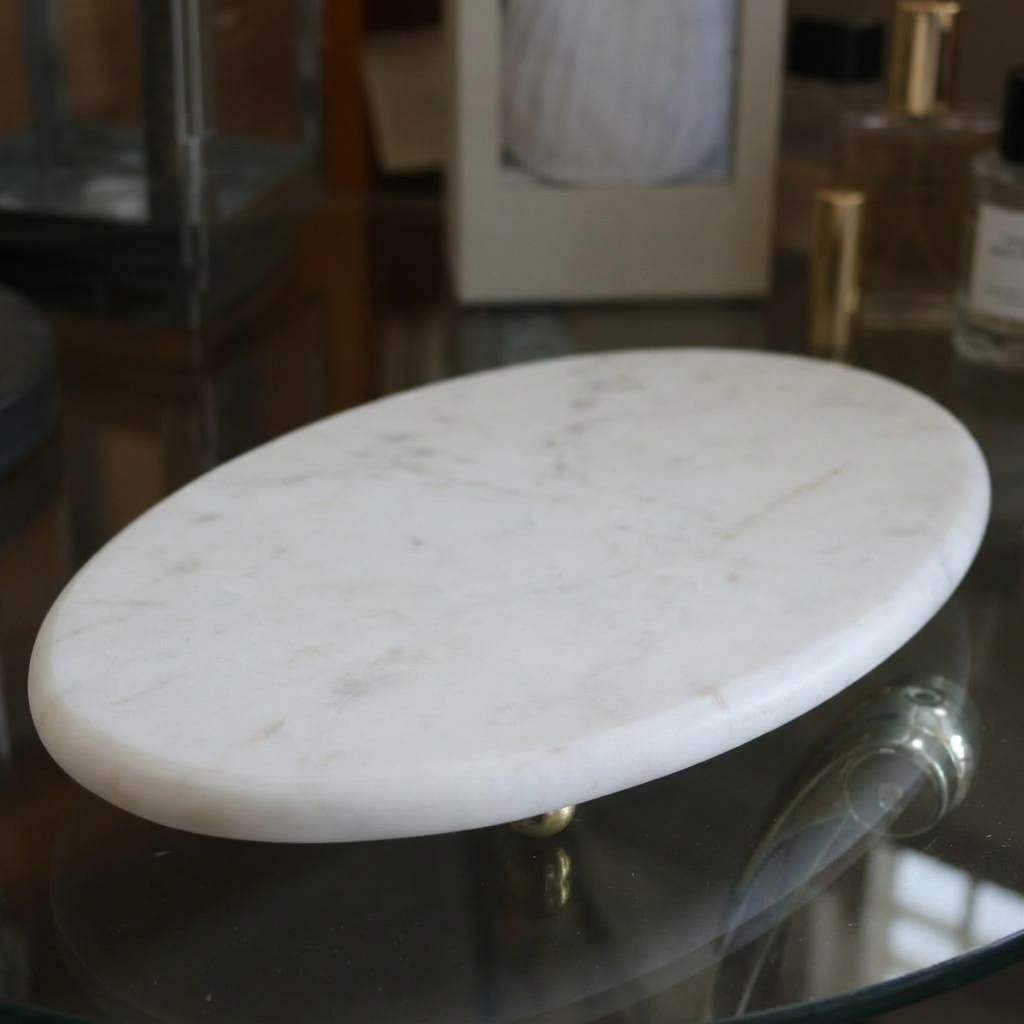 Halston Home Marble Bathroom Trinket Tray