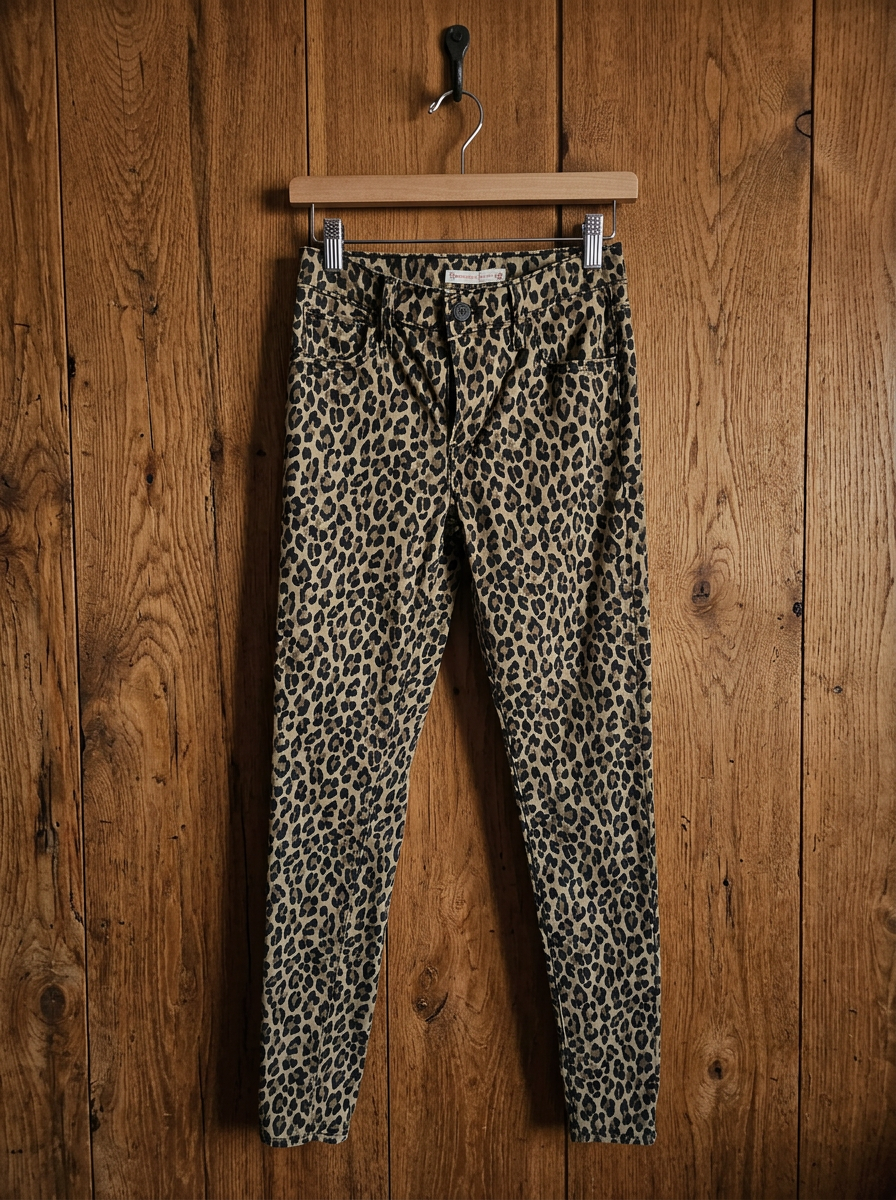 Levi's 720 High Rise Super Skinny Jeans Women's Size 25 Leopard Print Stretch Denim