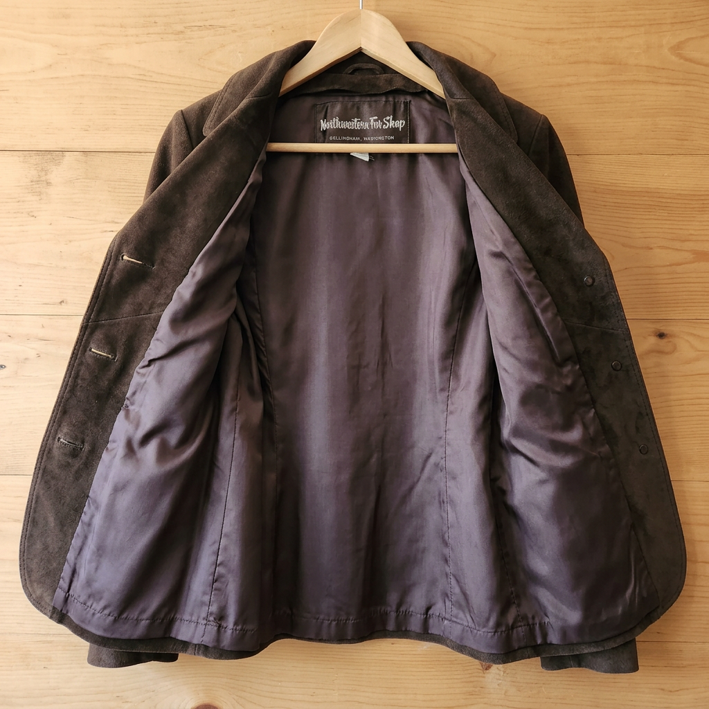 Northwestern Fur Shop Brown Suede Blazer Jacket Size 10