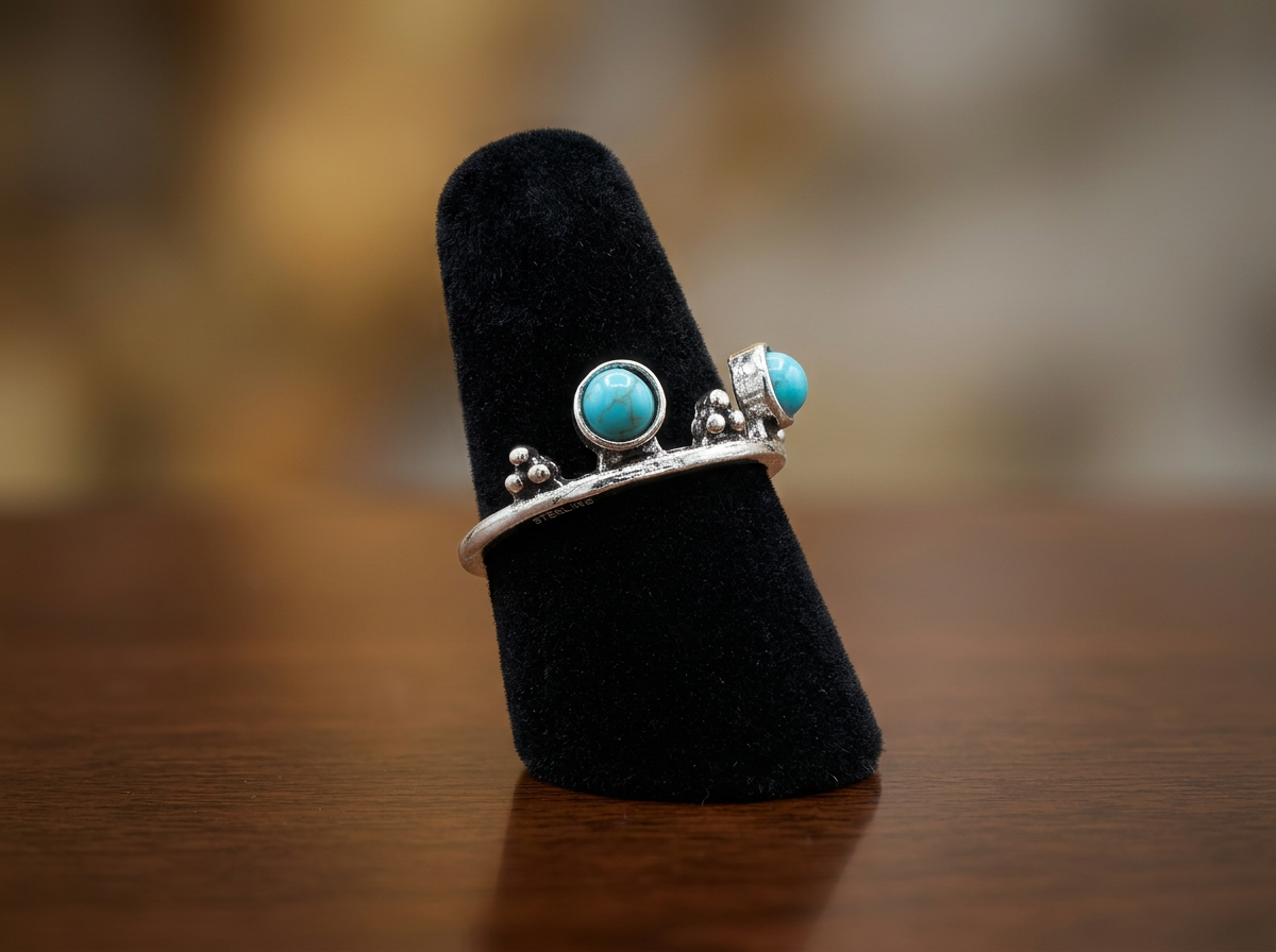 Turquoise-Style Western Ring – Size 7
