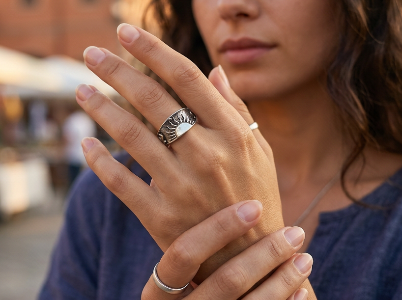 Sun & Moon Band Ring – Size 9