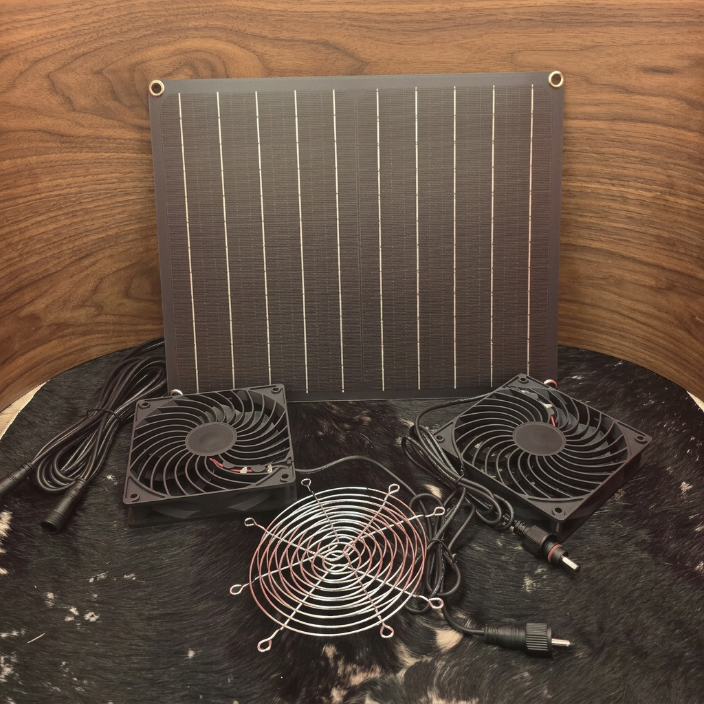 Riakrum 15w 12v Solar Panel Fan Kit with 2 Fans