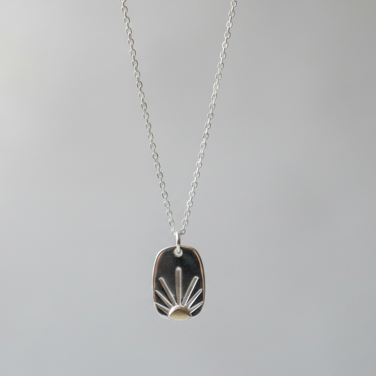 Pura Vida Sunshine Tag Chain Necklace Sterling Silver