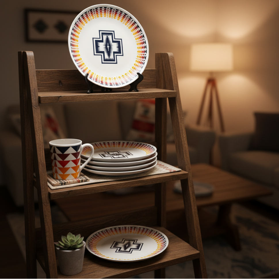 Pendleton Tribal Aztec Print 4 Piece Salad Plate Collection