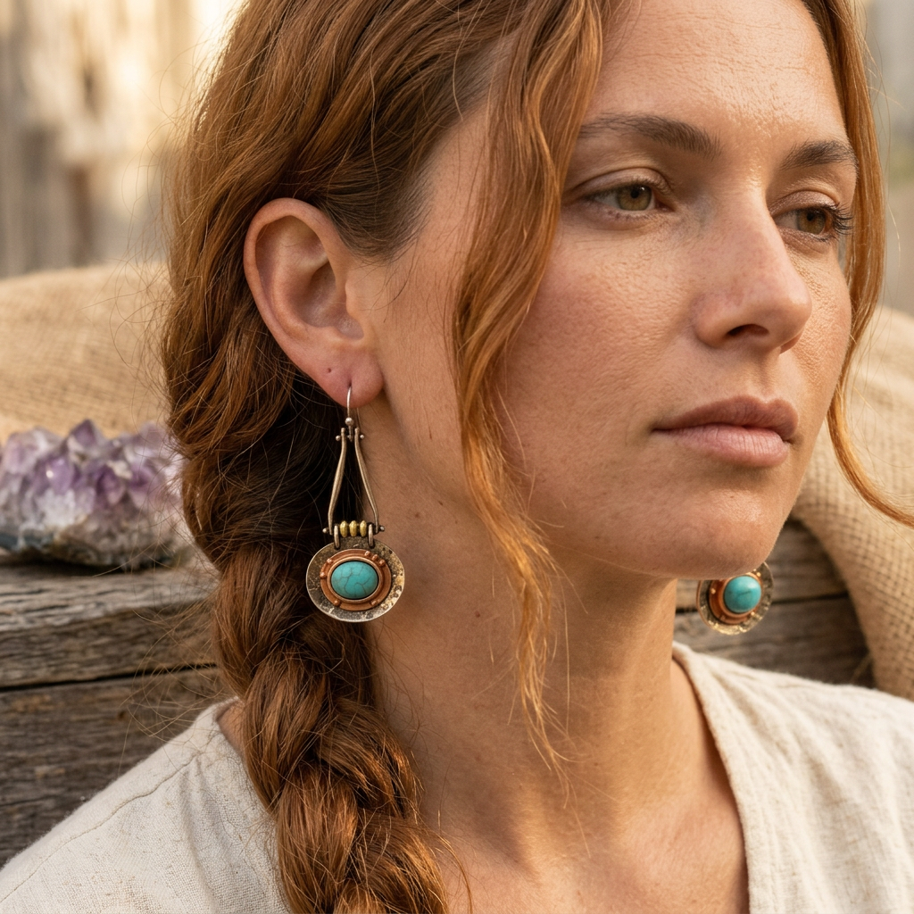 Vintage Turquoise Hook Women Earrings Wedding Dangle Drop Jewelry color: Green Shape: Round